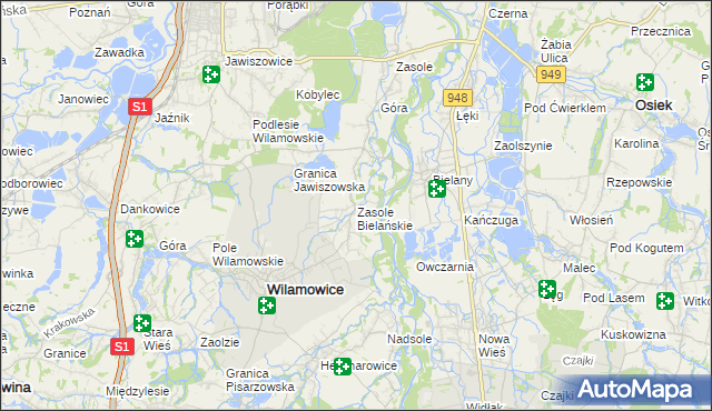 mapa Zasole Bielańskie, Zasole Bielańskie na mapie Targeo
