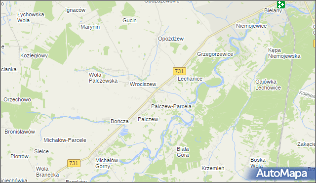 mapa Zastruże gmina Warka, Zastruże gmina Warka na mapie Targeo