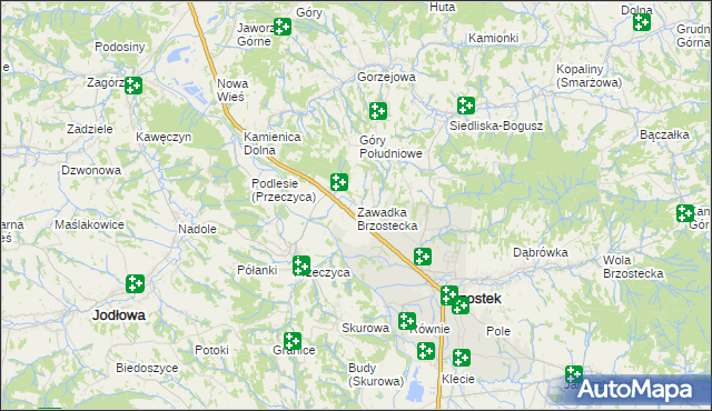 mapa Zawadka Brzostecka, Zawadka Brzostecka na mapie Targeo