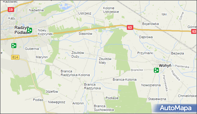 mapa Zbulitów Mały, Zbulitów Mały na mapie Targeo