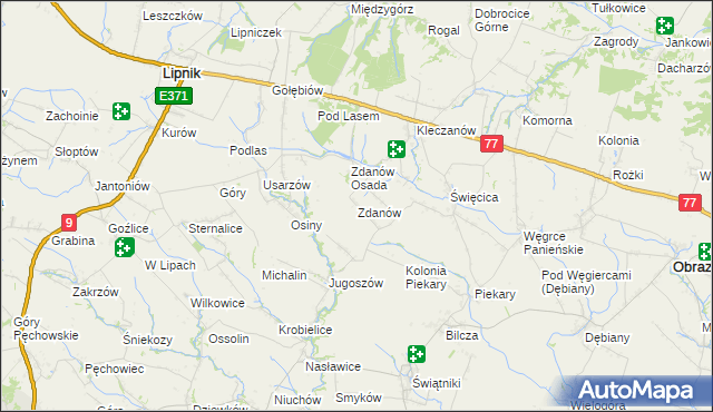 mapa Zdanów gmina Obrazów, Zdanów gmina Obrazów na mapie Targeo