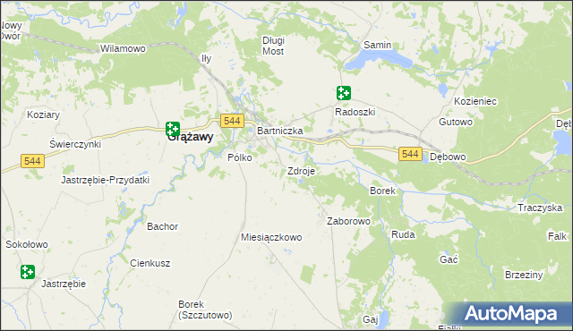mapa Zdroje gmina Bartniczka, Zdroje gmina Bartniczka na mapie Targeo
