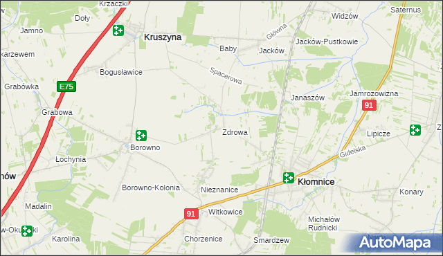 mapa Zdrowa, Zdrowa na mapie Targeo