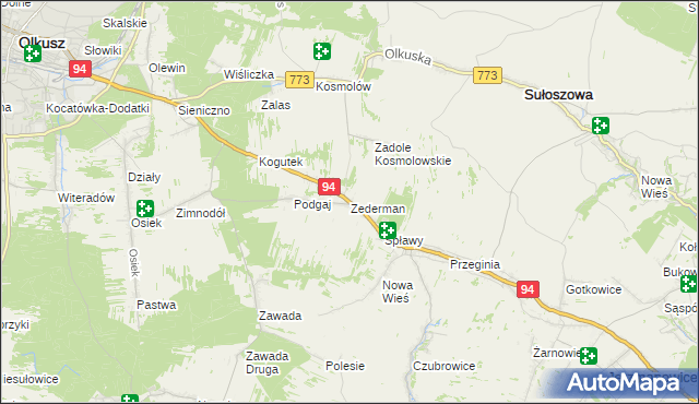 mapa Zederman, Zederman na mapie Targeo