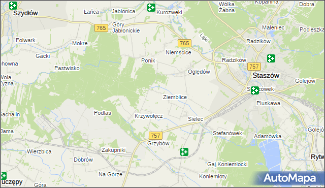 mapa Ziemblice, Ziemblice na mapie Targeo