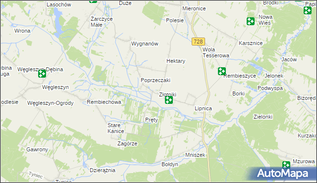 mapa Złotniki gmina Małogoszcz, Złotniki gmina Małogoszcz na mapie Targeo