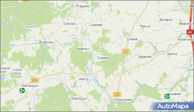 mapa Żuławka gmina Pruszcz Gdański, Żuławka gmina Pruszcz Gdański na mapie Targeo