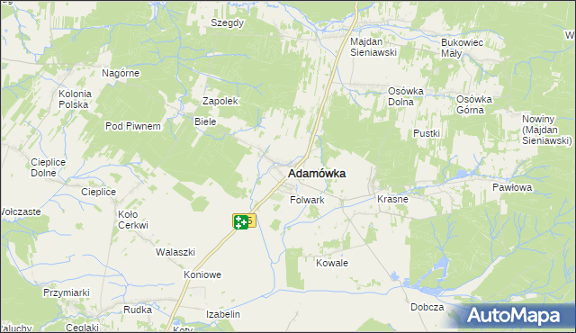 mapa Adamówka powiat przeworski, Adamówka powiat przeworski na mapie Targeo