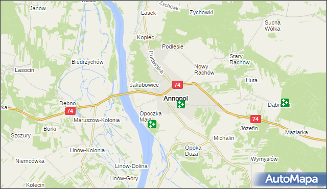 mapa Annopol powiat kraśnicki, Annopol powiat kraśnicki na mapie Targeo