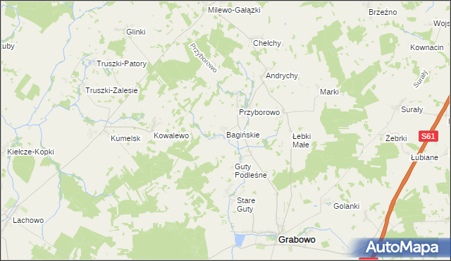 mapa Bagińskie, Bagińskie na mapie Targeo