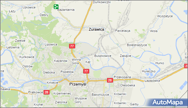 mapa Buszkowice gmina Żurawica, Buszkowice gmina Żurawica na mapie Targeo