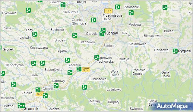 mapa Dąbrówka Tuchowska, Dąbrówka Tuchowska na mapie Targeo