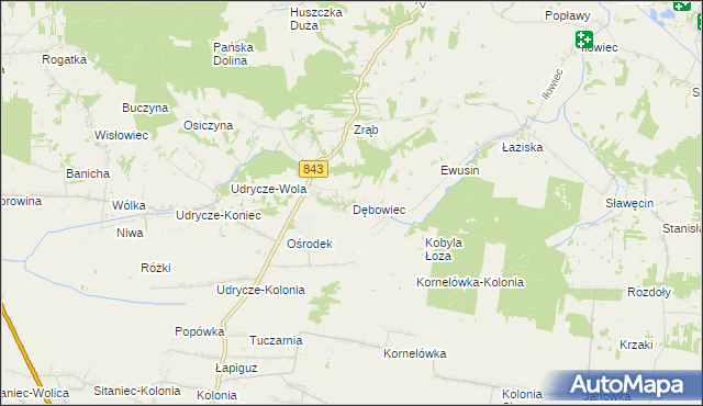 mapa Dębowiec gmina Skierbieszów, Dębowiec gmina Skierbieszów na mapie Targeo
