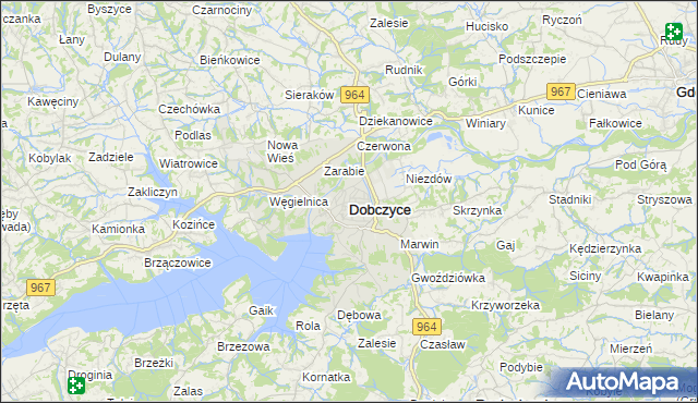 mapa Dobczyce, Dobczyce na mapie Targeo