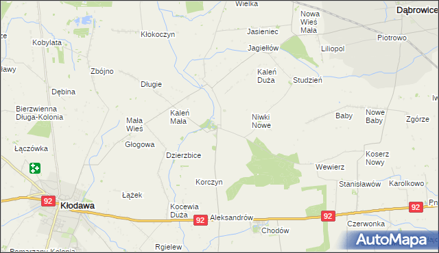 mapa Dzierzbice Osada, Dzierzbice Osada na mapie Targeo