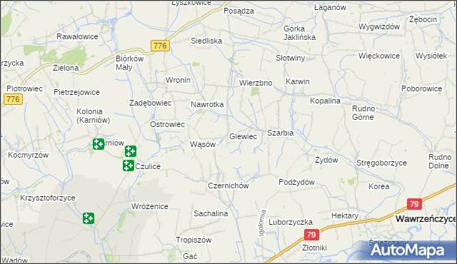 mapa Glewiec, Glewiec na mapie Targeo