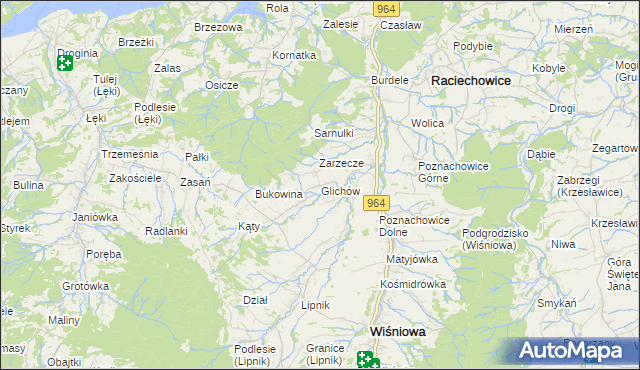 mapa Glichów, Glichów na mapie Targeo
