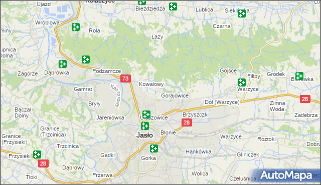 mapa Gorajowice, Gorajowice na mapie Targeo
