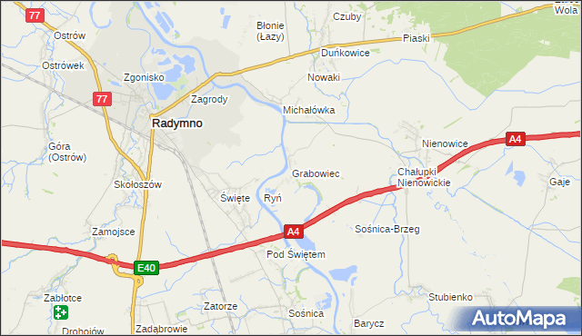 mapa Grabowiec gmina Radymno, Grabowiec gmina Radymno na mapie Targeo