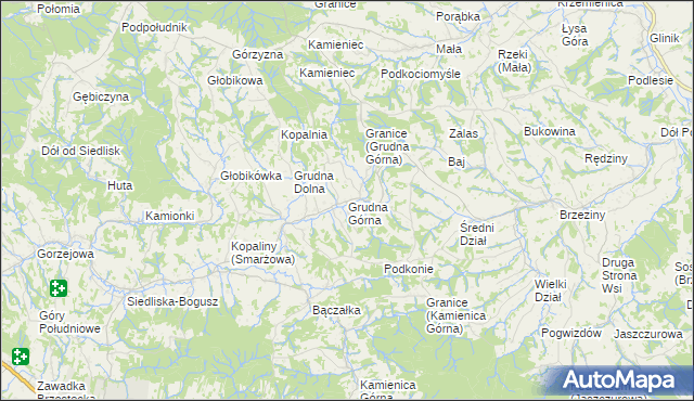 mapa Grudna Górna, Grudna Górna na mapie Targeo
