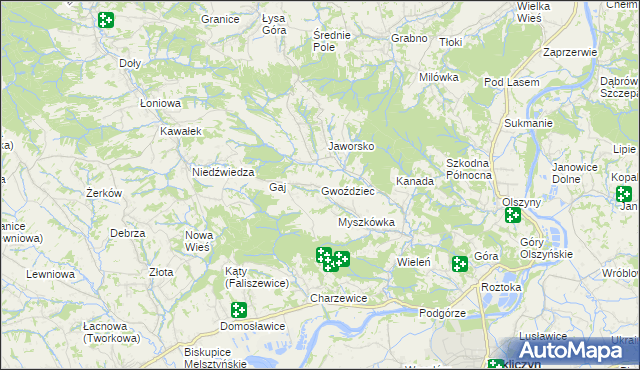 mapa Gwoździec gmina Zakliczyn, Gwoździec gmina Zakliczyn na mapie Targeo