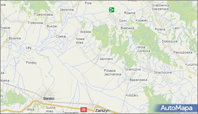 mapa Jaćmierz, Jaćmierz na mapie Targeo