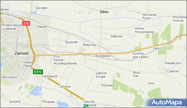 mapa Jarosławiec gmina Sitno, Jarosławiec gmina Sitno na mapie Targeo