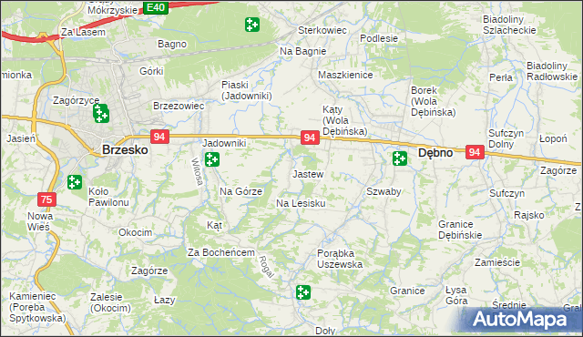 mapa Jastew, Jastew na mapie Targeo