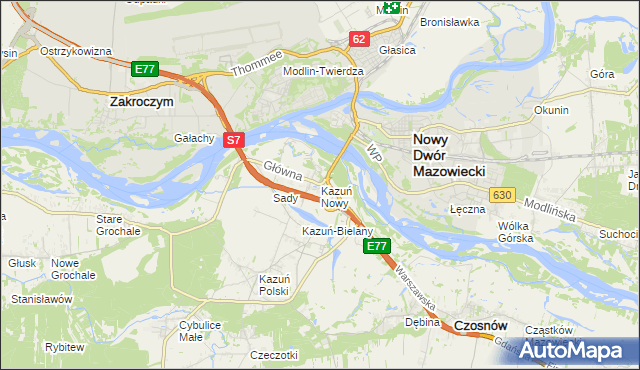 mapa Kazuń Nowy, Kazuń Nowy na mapie Targeo