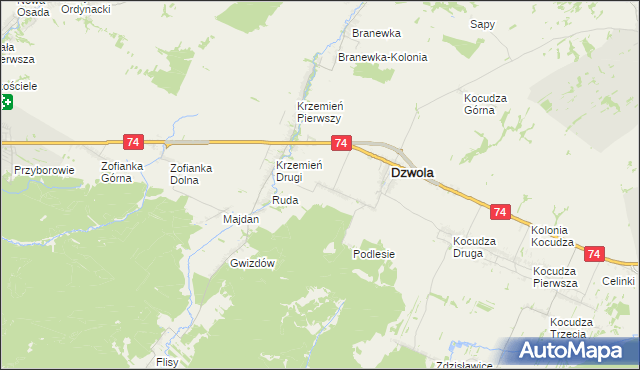 mapa Konstantów gmina Dzwola, Konstantów gmina Dzwola na mapie Targeo