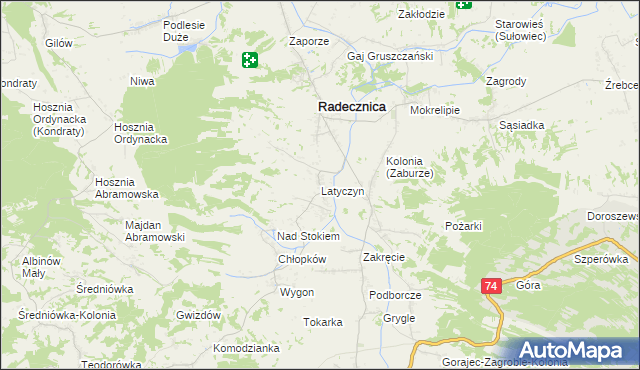 mapa Latyczyn, Latyczyn na mapie Targeo
