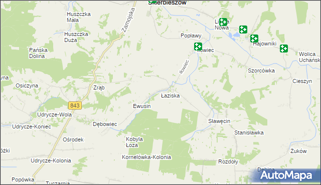 mapa Łaziska gmina Skierbieszów, Łaziska gmina Skierbieszów na mapie Targeo