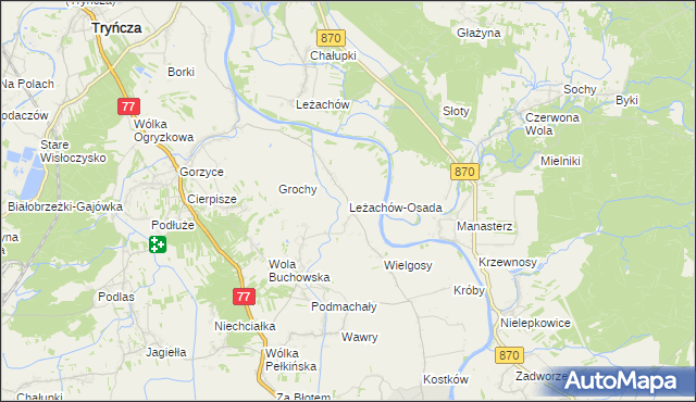 mapa Leżachów-Osada, Leżachów-Osada na mapie Targeo