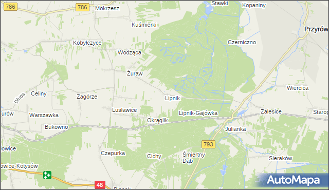 mapa Lipnik gmina Janów, Lipnik gmina Janów na mapie Targeo