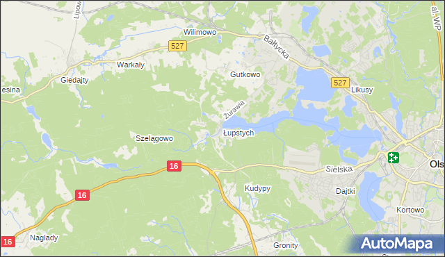 mapa Łupstych, Łupstych na mapie Targeo
