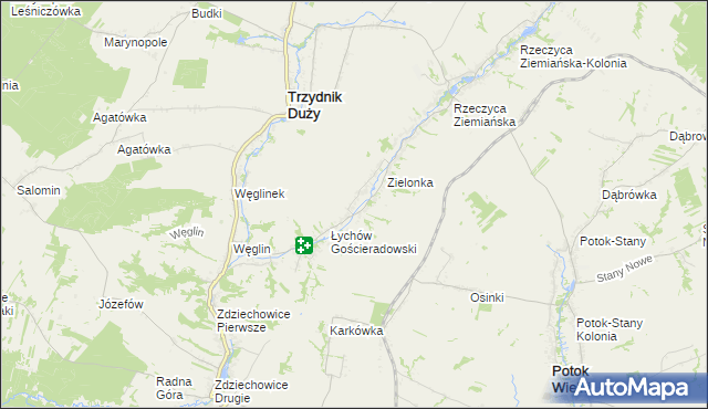 mapa Łychów Szlachecki, Łychów Szlachecki na mapie Targeo