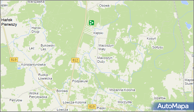 mapa Macoszyn Duży, Macoszyn Duży na mapie Targeo