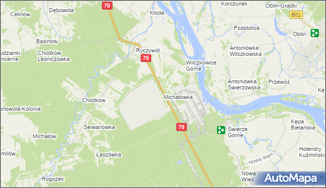 mapa Michałówka gmina Kozienice, Michałówka gmina Kozienice na mapie Targeo