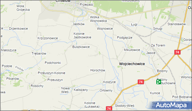 mapa Mierzanowice, Mierzanowice na mapie Targeo