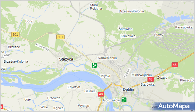 mapa Nadwiślanka, Nadwiślanka na mapie Targeo