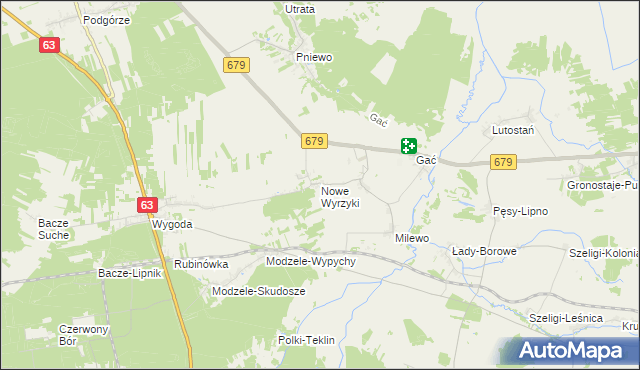 mapa Nowe Wyrzyki, Nowe Wyrzyki na mapie Targeo