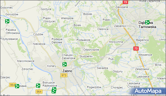 mapa Odporyszów, Odporyszów na mapie Targeo