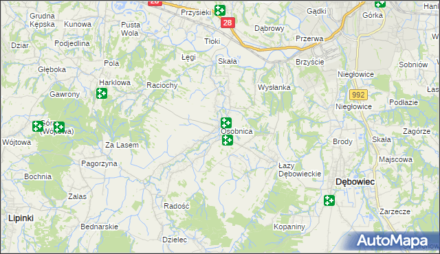 mapa Osobnica, Osobnica na mapie Targeo