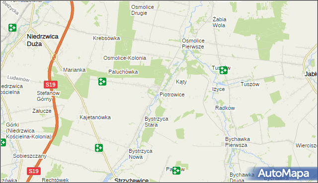mapa Piotrowice gmina Strzyżewice, Piotrowice gmina Strzyżewice na mapie Targeo