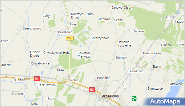 mapa Podkornaty, Podkornaty na mapie Targeo