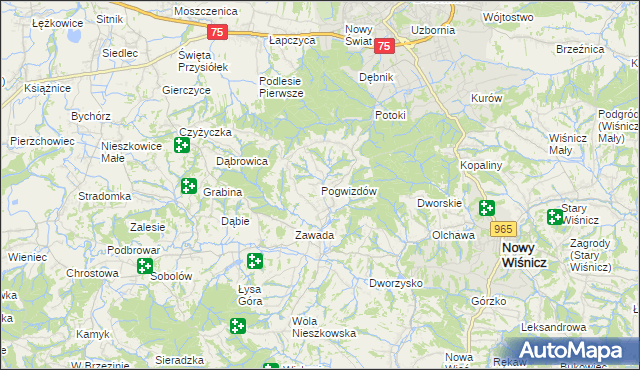 mapa Pogwizdów gmina Bochnia, Pogwizdów gmina Bochnia na mapie Targeo