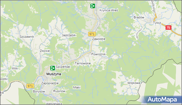 mapa Powroźnik, Powroźnik na mapie Targeo