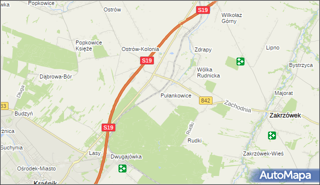 mapa Pułankowice, Pułankowice na mapie Targeo