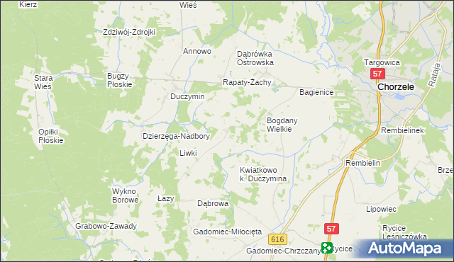 mapa Rapaty-Sulimy, Rapaty-Sulimy na mapie Targeo