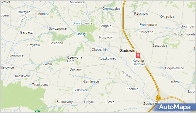 mapa Ruszkowiec, Ruszkowiec na mapie Targeo